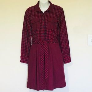 Brooks Brothers Red Fleece Flannel Plaid Dress 6
